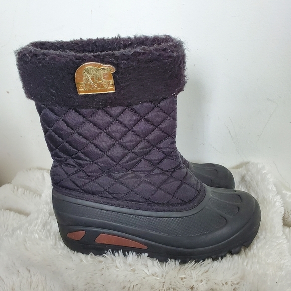 Girls Sorel Black Powder Storm Winter Snow Boots 3 - Picture 2 of 8